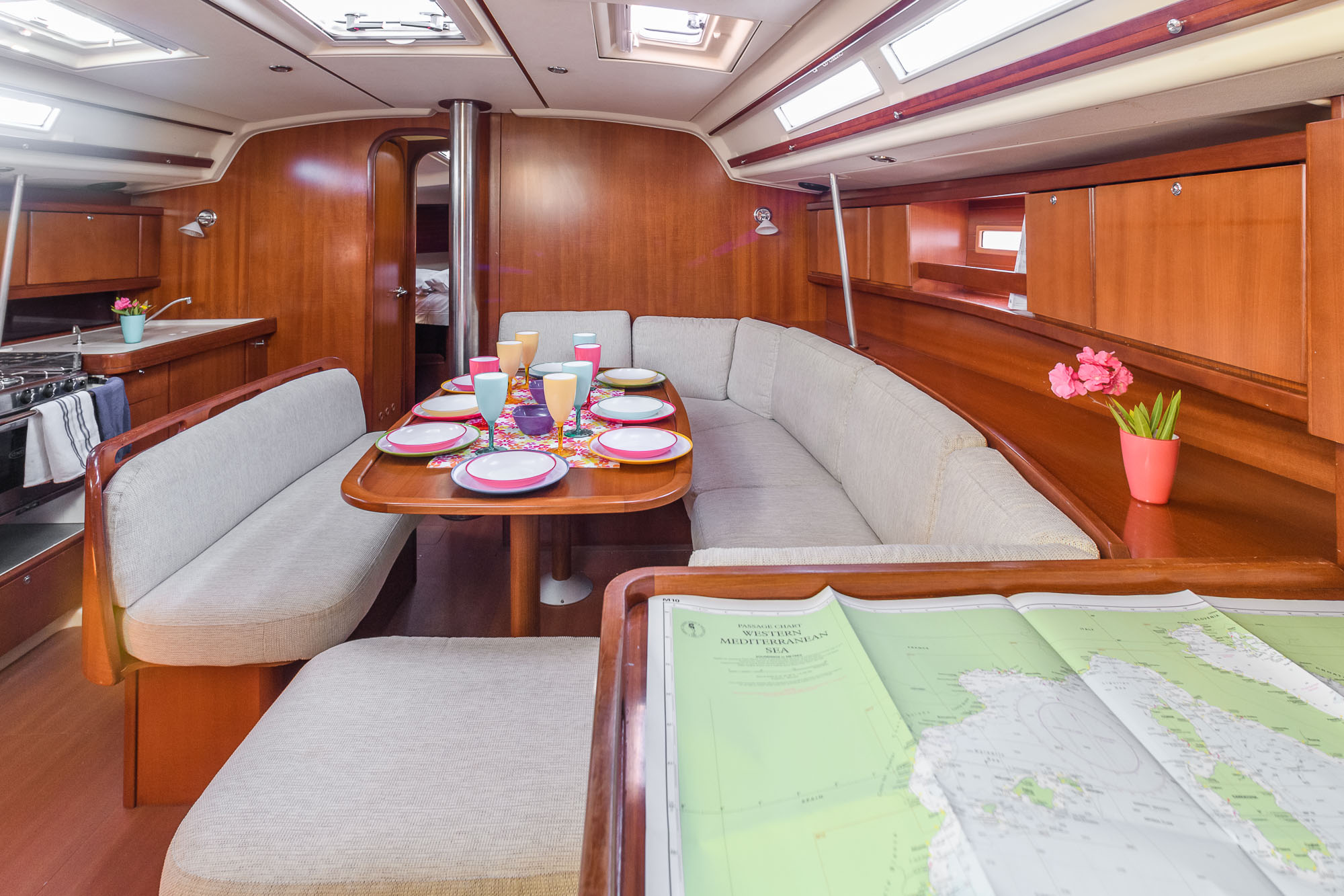 Cubierta velero alquiler La Manga con patrón